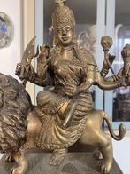 oude zware uitgave van godin Durga - Brons - India, Antiek en Kunst, Antiek | Brons en Koper, Ophalen of Verzenden, Brons