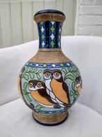 Art deco vaas met uilen - Amphora Czechoslovakia (ca 1930), Antiek en Kunst, Ophalen of Verzenden