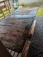 Table extérieure acier et plaques de douglas, Jardin & Terrasse, Enlèvement, Utilisé, Bois