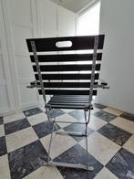 4 chaises noir, bois et métal, pliable, Jardin & Terrasse, Bois, Enlèvement, Utilisé