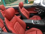 Mercedes C220 cabrio Amg look donkergrijs bordeaux interieur, Auto's, 4 zetels, Euro 6, Cabriolet, Leder