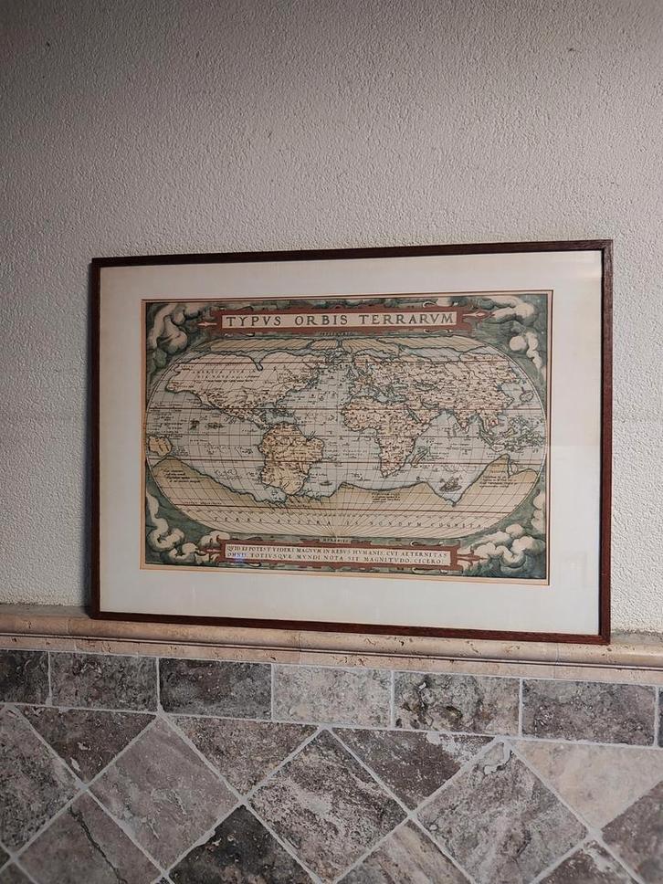 Oude Wereldkaart TYPVS ORBIS TERRARVM, Livres, Atlas & Cartes géographiques, Pays-Bas, Enlèvement