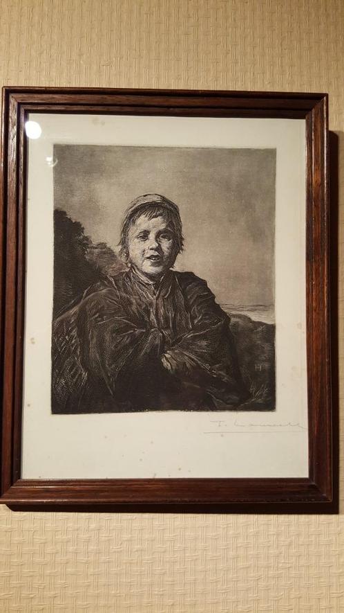 Frans Lauwers, Antwerpse School, ets 26x36cm, Antiek en Kunst, Kunst | Etsen en Gravures, Ophalen of Verzenden