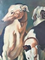 John Dix Belgisch olieverf schilderij windhond Greyhound, Ophalen of Verzenden