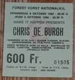Chris De Burgh concertticket Vorst Nationaal 1986 billet, Autres types, Utilisé, Enlèvement ou Envoi