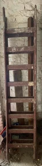 Dubbele Ladder in hout, Doe-het-zelf en Bouw, Ladders en Trappen, Ophalen, Ladder