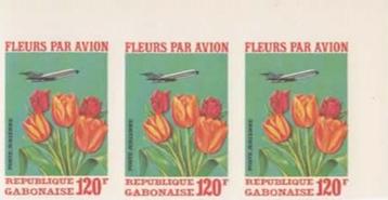 RÉP. GABONAISE :1971: Y.PA117 non dentelé: ## Fleurs par ...