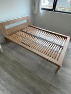 Bed in hout - prijs otk, Huis en Inrichting, Slaapkamer | Bedden, Ophalen, Beige, 140 cm, Zo goed als nieuw