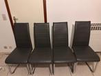 Lot de 4 chaises, Maison & Meubles, Chaises, Gris, Enlèvement, Utilisé, Cuir