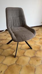 4 roterende stoelen van stof en leer, Huis en Inrichting, Stoelen, Ophalen, Gebruikt, Grijs, Leer