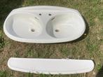 Dubbele retro lavabo model seventies, Doe-het-zelf en Bouw, Ophalen, Gebruikt, Steen, Wastafel