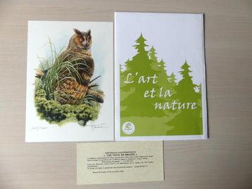 Genummerde tekening A4 Buzin Ransuil met certificaat 148/400 beschikbaar voor biedingen