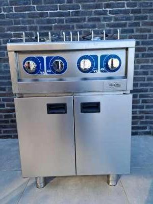 Cuisinière à gaz en inox, Electroménager, Cuisinières, Utilisé, Autoportant, 4 zones de cuisson, Enlèvement
