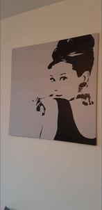 Toile Audrey Hepburn 90x90cm, Antiek en Kunst, Ophalen