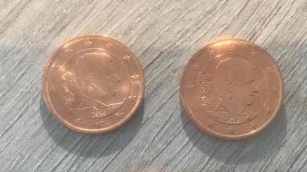 1ct en 2ct munten Koning Filip 2014, 2015 en 2016, Postzegels en Munten, Munten | België, Losse munt, Ophalen of Verzenden