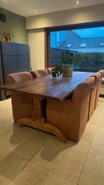 Kloostertafel met stoelen, Huis en Inrichting, Ophalen, Gebruikt, Eikenhout, 200 cm of meer