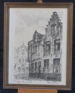 houtskool tekening - Albert Goethals 2 x thema Brugge, Antiquités & Art, Enlèvement ou Envoi