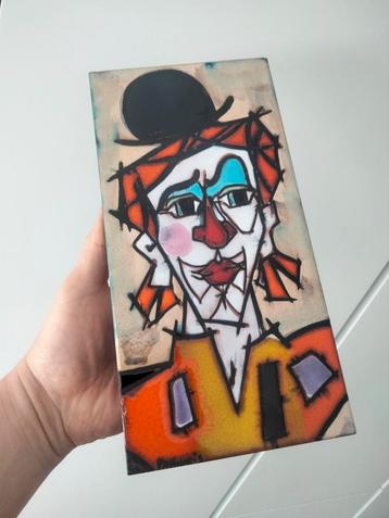 1970s vintage Vallauris France wand keramiek clown circus beschikbaar voor biedingen