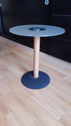 Rond bijzettafeltje met glazen blad, Ophalen, Gebruikt, Rond