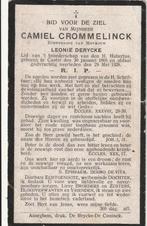 B P CROMMELINCK C CASTER 1866 - 1926, Ophalen of Verzenden, Bidprentje
