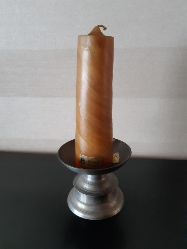 Kandelaar Tin met Beeswax bijenwas kaars, Antiek en Kunst, Antiek | Tin, Ophalen