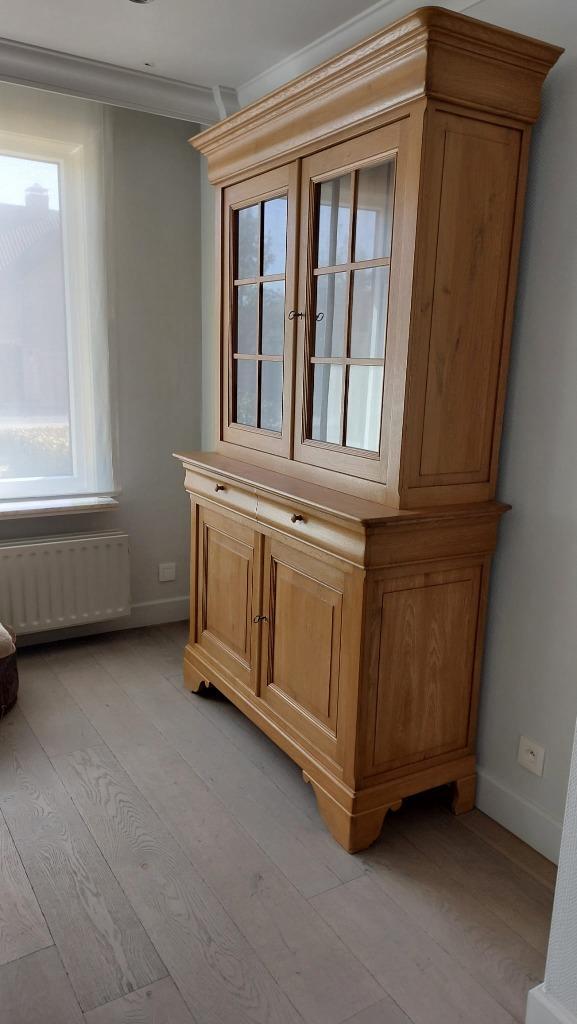 Louis Philippe Copy antiek- Vitrinekast- Dressoir- spiegel, Antiek en Kunst, Antiek | Meubels | Stoelen en Sofa's, Ophalen