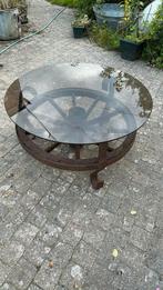 Vintage karrewiel - bijzettafel, Ophalen, Hout