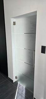 2 glazen binnendeuren met chroom handvat 83cm, Doe-het-zelf en Bouw, Deuren en Vliegenramen, Ophalen, 80 tot 100 cm, Binnendeur