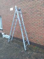 Ladder solide alu 2x10tr uitschuifbaar 5m open staan p115eur, Ophalen, Ladder