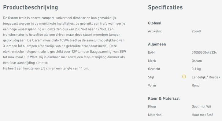 Osram muis trafo 70VA en 105VA NIEUWSTAAT !!!, Computers en Software, Muizen, Nieuw, Muis, Ophalen