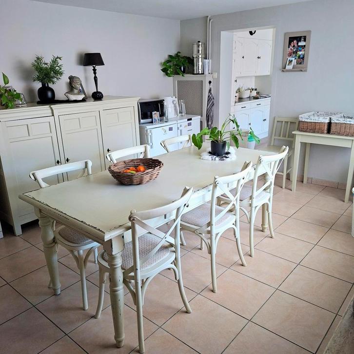 Tafel, kast, stoelen en bijzettafel, Huis en Inrichting, Complete eetkamers, Ophalen