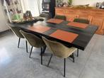 Mangotafel (zwart) met matrixpoot, Ophalen, 100 tot 150 cm, Vierkant, 200 cm of meer