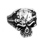 Gothic herenring in chirurgisch staal met klauw & doodskop, Handtassen en Accessoires, Ringen, Ophalen of Verzenden, Nieuw, IJzer of Staal