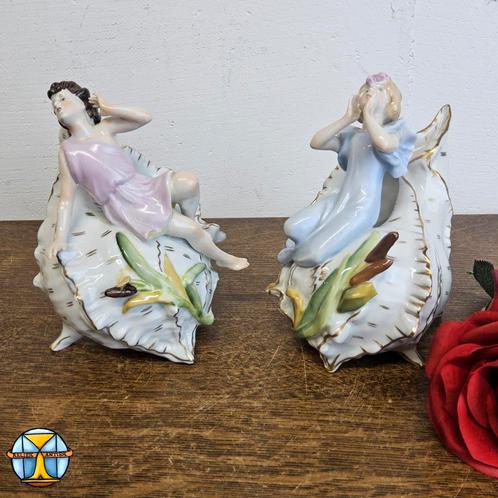 Vintage Art Nouveau stijl Plaue GDR (DDR) horende en roepend, Antiek en Kunst, Antiek | Porselein, Ophalen of Verzenden