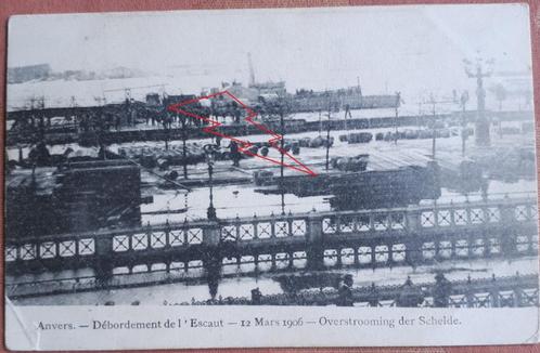 ANTWERPEN : Zeldzame oude postkaart 1906 OVERSTROMING SCHELD, Verzamelen, Postkaarten | België, Gelopen, Antwerpen, Voor 1920