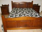 meubelen, stevige eiken eetkamer + bed en lederen salon, Ophalen, Gebruikt