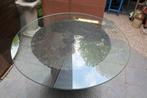 Bamboe tafel met glas, 60 cm ou plus, Autres matériaux, Rond, Enlèvement