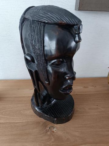 Prachtig zwaar massief ebbenhouten beeld van 10,5 KG beschikbaar voor biedingen