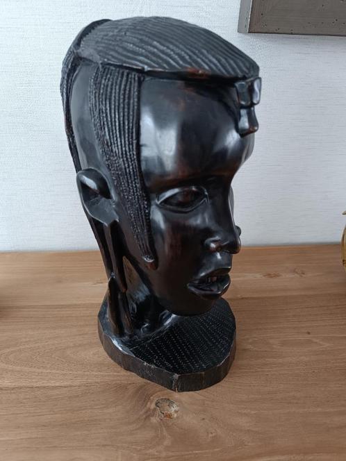 Prachtig zwaar massief ebbenhouten beeld van 10,5 KG, Antiek en Kunst, Kunst | Beelden en Houtsnijwerken, Ophalen of Verzenden