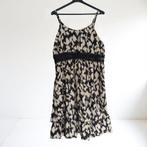 Zomer jurk beige zwart met kanten band 2XL/44, Verzenden, Zwart, Maat 46/48 (XL) of groter, Nieuw