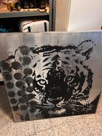 Tableau Tigre – Style Métal – 100 x 100 cm, Enlèvement, Comme neuf