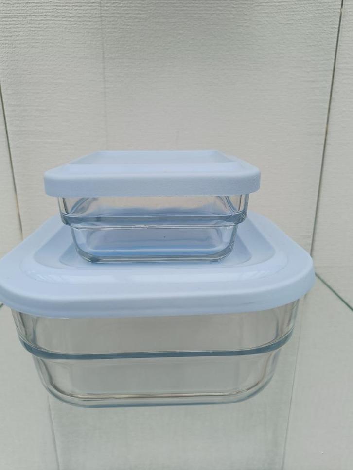 Glazen voorraadpotten met deksel. Aantal: 2., Huis en Inrichting, Keuken | Potten en Pannen, Nieuw, Overige typen, Glas, Ophalen of Verzenden