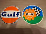 Lot stickers Gulf benzine auto motor olie, Verzamelen, Ophalen of Verzenden, Zo goed als nieuw, Auto of Motor