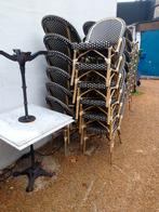 16 bistrotafels met marmeren blad  + stoelen, Tuin en Terras, Ophalen, Gebruikt
