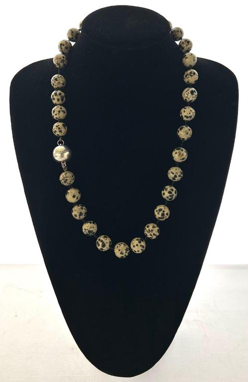 ketting Jaspis Dalmatier Dalmatian Jasper Dalmatische steen, Handtassen en Accessoires, Kettingen, Ophalen of Verzenden