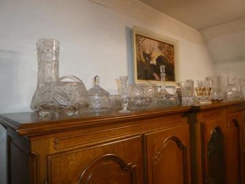 groot lot oude  antieke kristal. jaren 1950. beschikbaar voor biedingen