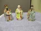 SET VINTAGE CHINESE PORSELEINEN BEELDJES " DE DRIE WIJZEN ", Ophalen of Verzenden, Gebruikt, Religie