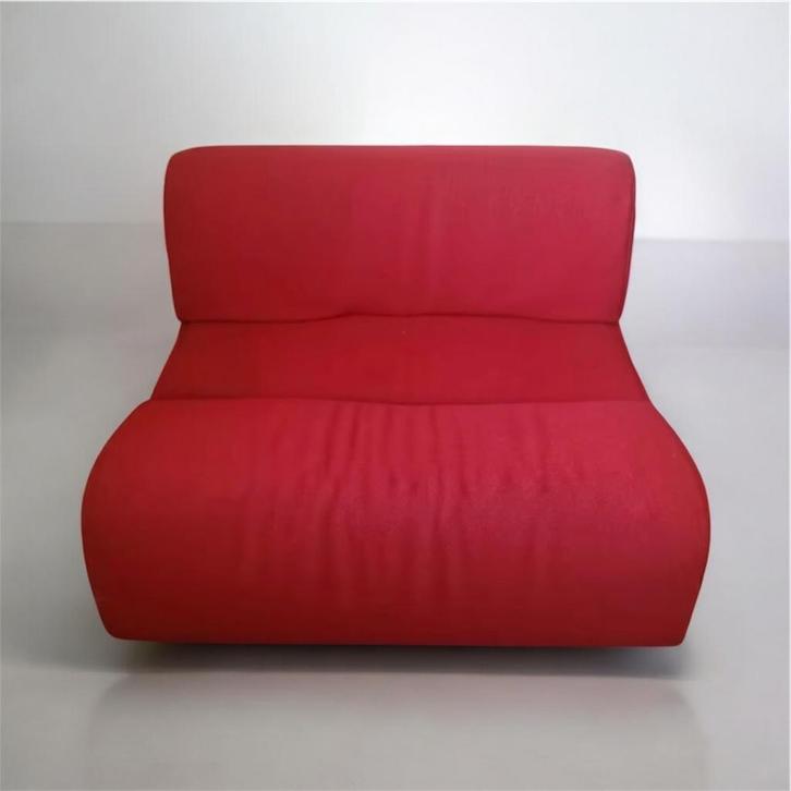 Finse vintage éénzit by Asko Export in rode stof, Huis en Inrichting, Zetels | Zetels, Gebruikt, Rechte bank, Eenpersoons, Ophalen