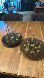 2 italiaanse design vintage plafondlampen jaren 70, Ophalen, Gebruikt, Glas, Vintage design