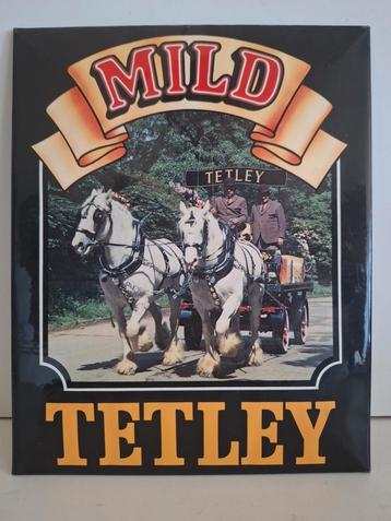 Oud metalen bord Mild ale brouwerij Tetley  beschikbaar voor biedingen